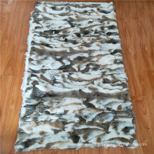 Natural Brown Patchwork Rabbit Fur Blanket Rabbit Fur Throw Blanket